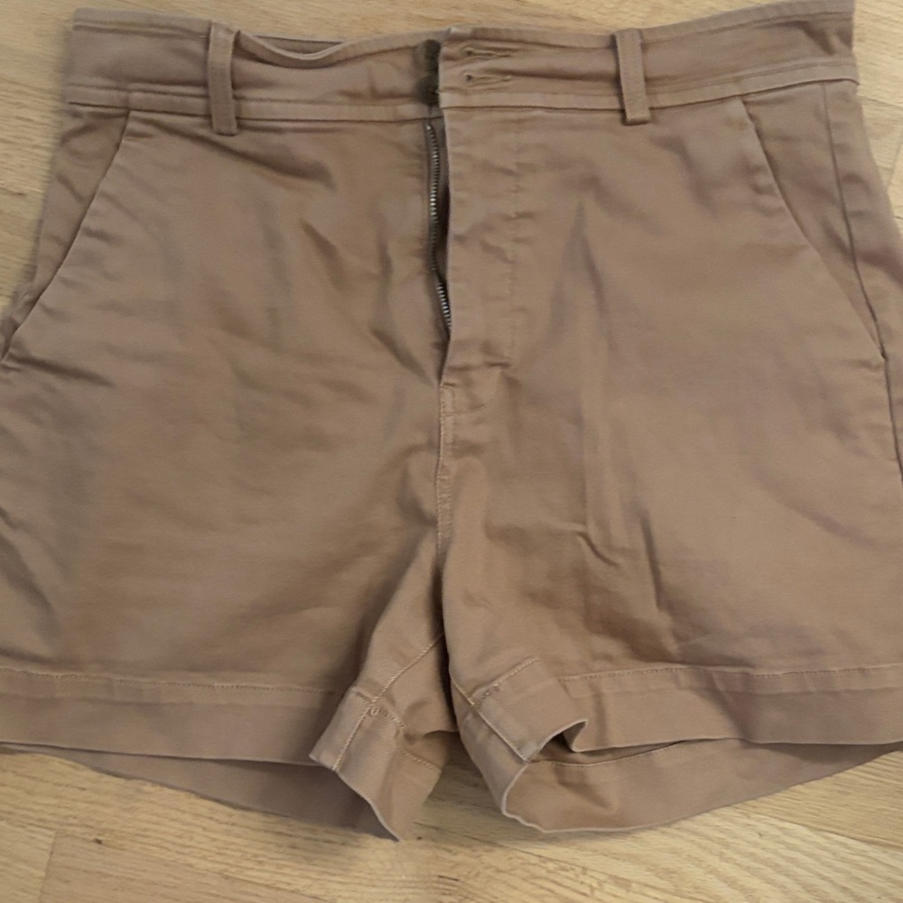 Everlane High-Waist Tan Shorts